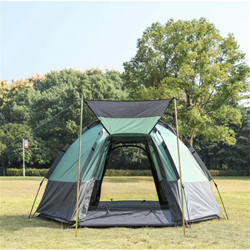 

manufacturer Folding Automatic Camping Tent Cot 3-4 Person Family Tent