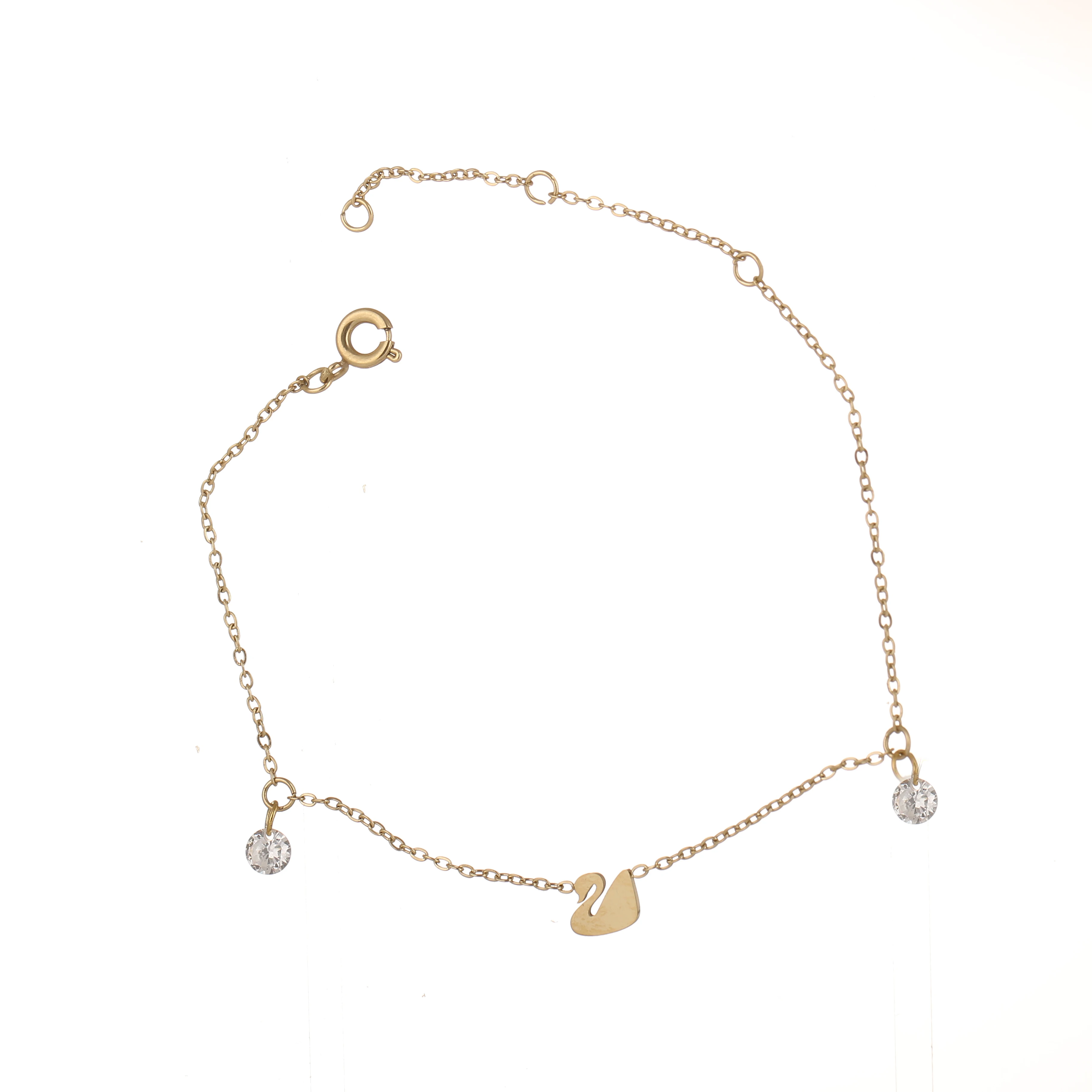 

Stylish Jewelry Swan Bracelets Zircon,Gold Plated Charm Bracelets Adjustable, Gold color