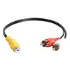 2pcs 1 RCA Female to 2 RCA Male Splitter Audio Video Adapter Converter Wire for HDTV PC MP3 CD Player