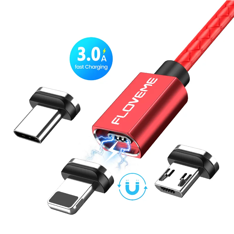 

Free Shipping 1 Sample OK FLOVEME charger data sync LED Aesthetic design custom magnet usb cable fast charging cable