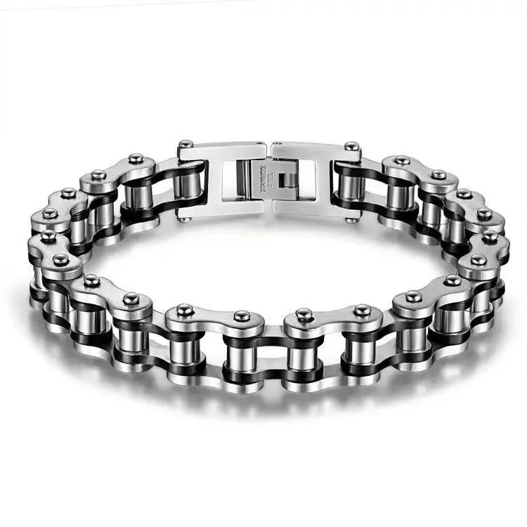 

Stainless steel men's bracelet personalized motorcycle chain rock style bicycle chain bracelet accessories