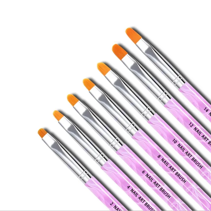 

Hot-selling 7 Colorful Painting Pens And Nail Tool Set Including Phototherapy Pen And Engraving Pen Kolinsky Nail Brush