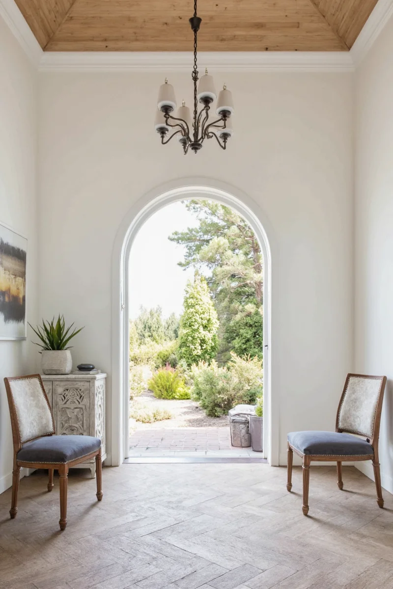 Side-by-side images of different styled arched doorways