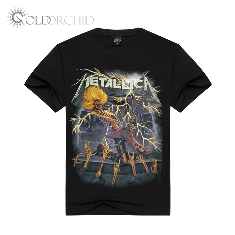 

Hot Sales Rock Style Skull Print Short Sleeve Shirt Men's T-shirt, Black