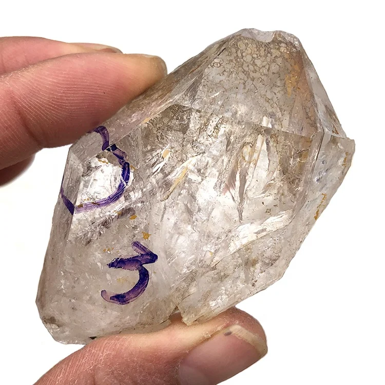 

Rough Raw Natural Enhydro Clear Quartz Rough Crystal Point With Moving Water Bubbles