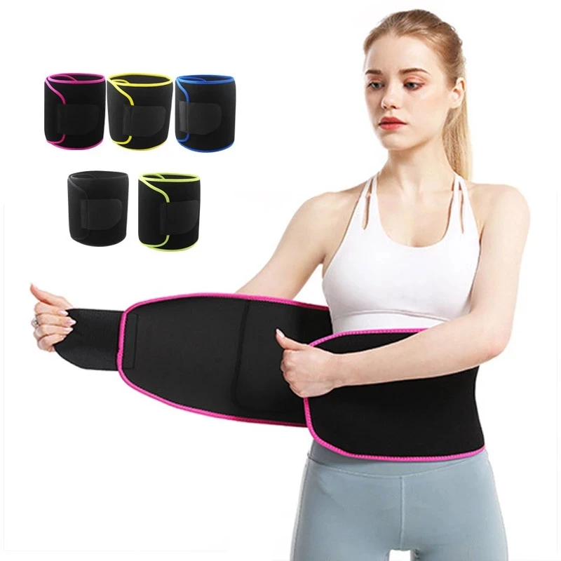 

Factory Direct Sale Adjustable Waist Trimmer Belt Weight Loss Sweat Workout Spandex Waist Support Waist Trainer, Black pink black