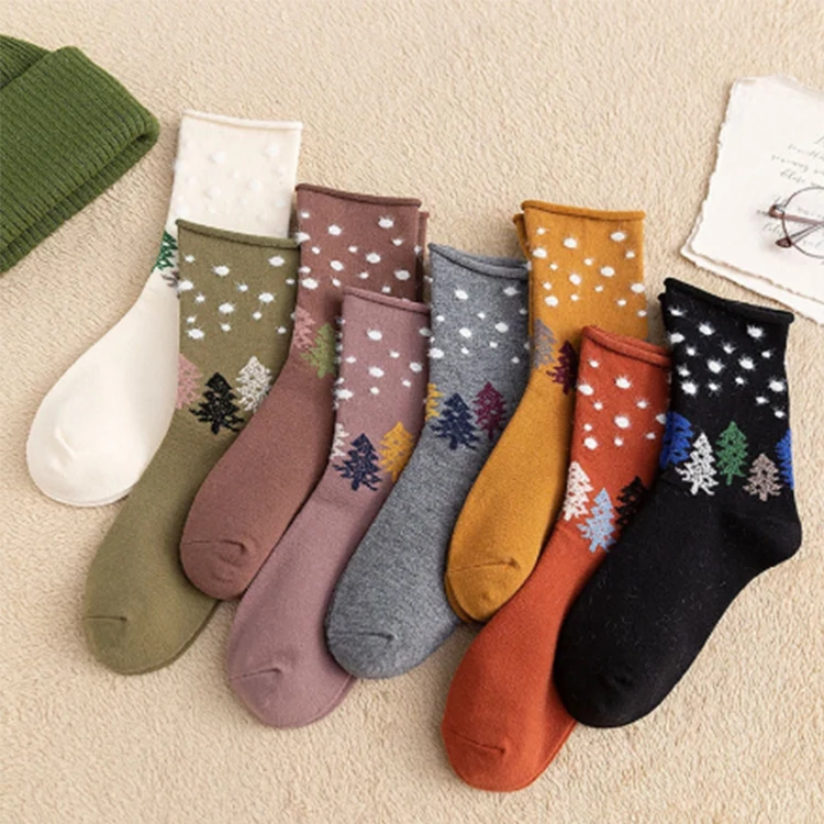 

Wholesale Custom Fashion Crew Socks For Christmas New Cotton Christmas Socks Women, Picture