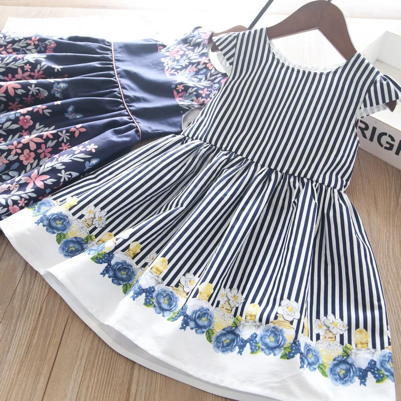 

332845G summer toddler baby girls' dresses for kids clothing floral flower Korean casual baby clothes wholesale