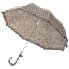 Custom printed solid leather crook handle rain straight Leopard Print Umbrella