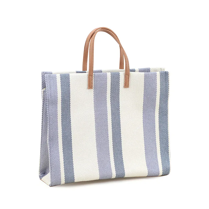 

Fashion Casual Custom Unique Canvas Stripe Bags Women Handbags Luxury