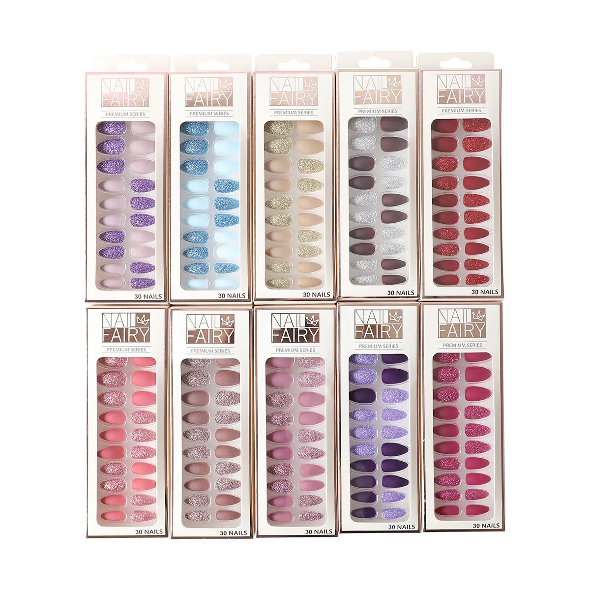 

wholesale custom acrylic nails press on private label packaging box press on nails