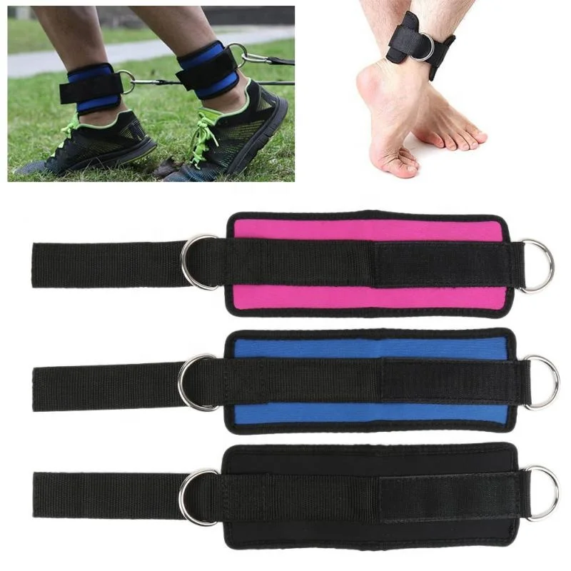 

2PC Fitness Ankle Straps Padded Double D-ring Adjustable Ankle Guard Strap Hip Abductors Leg Gym Training Fitness accessories, Customized color