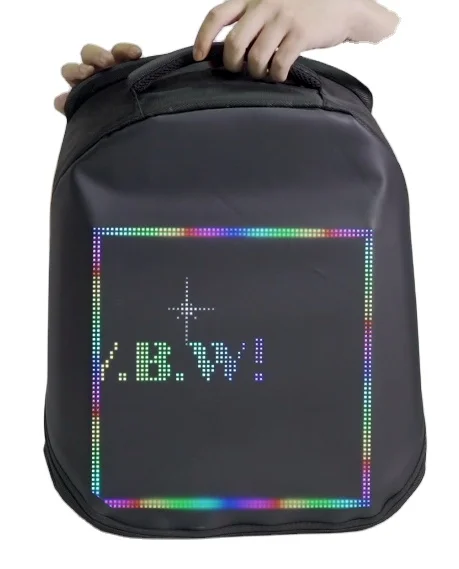 

LED Advertising Dynamic wifi connect smart backpack with USB charging port