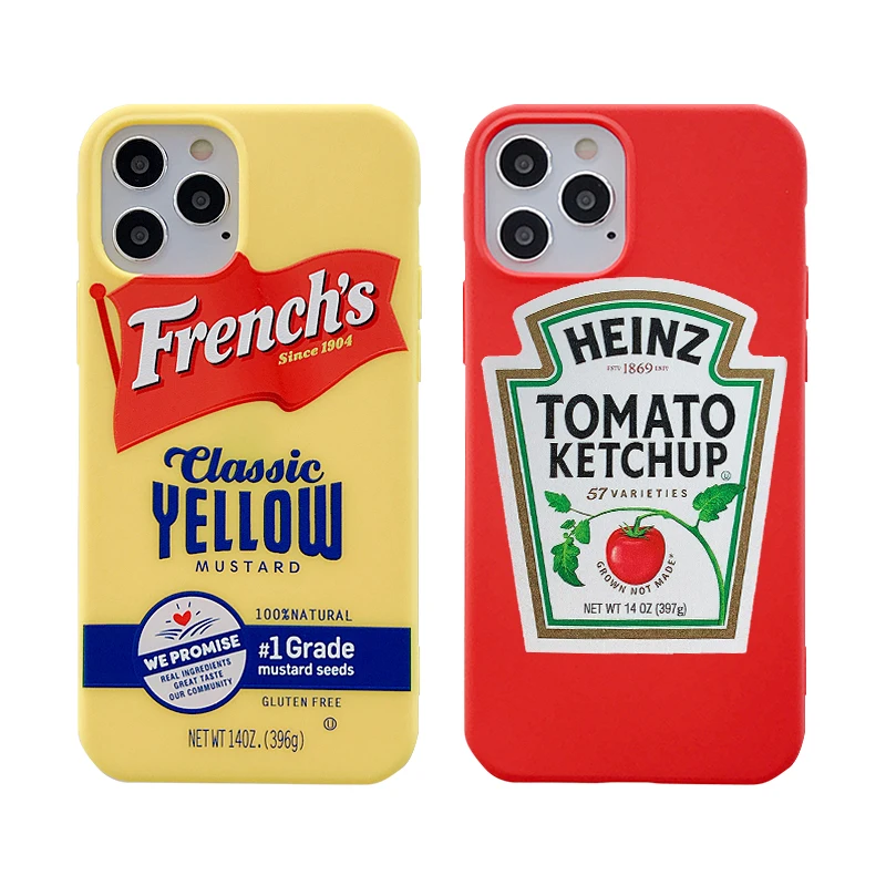 

Mustard Ketchup Sugar TPU soft Phone Case Cover for iPhone 12 Pro Max, Colors optional