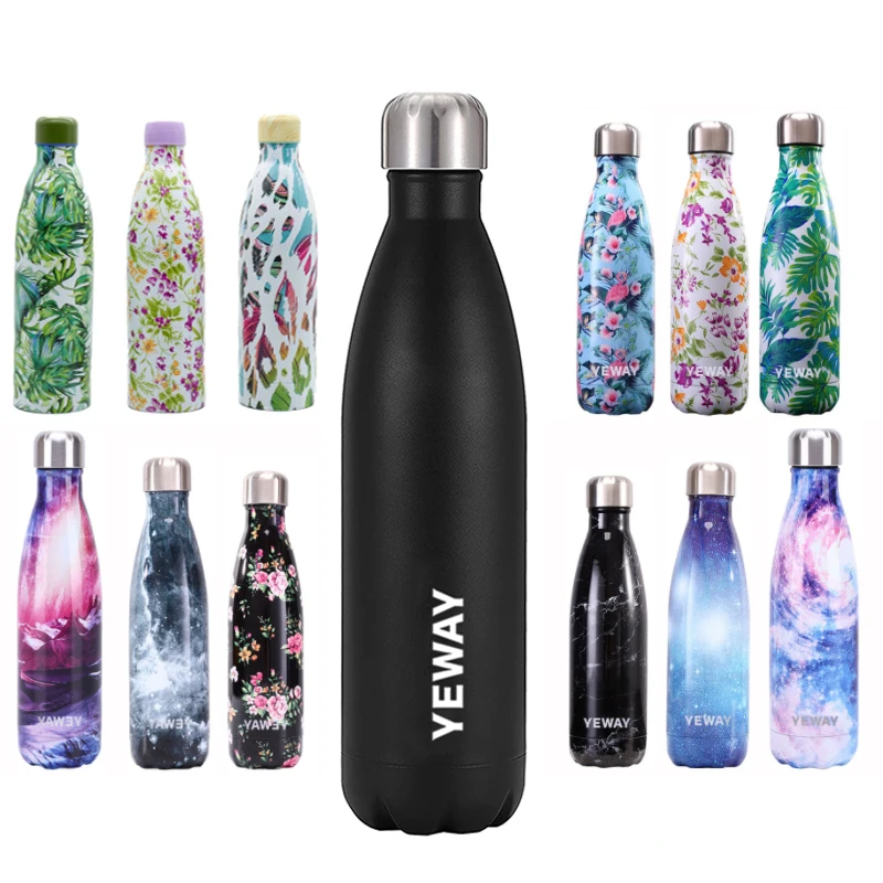 

500ML Double Wall Stainless Steel Sport Water Bottle Wholesale 18/8 Stainless Steel Travel Mug For Cold Hot Drinks, Black,pink,brick red,gray,light green,dark green