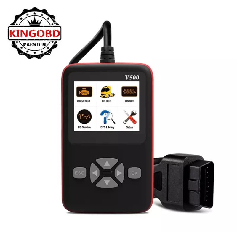 

V500 Truck And Car Diagnostic 2 In 1 Obd Obd2 Cr-Hd Device Diagnostic Tool Obd2 Scanner V500 Heavy Duty Truck Scan Scanner Tool