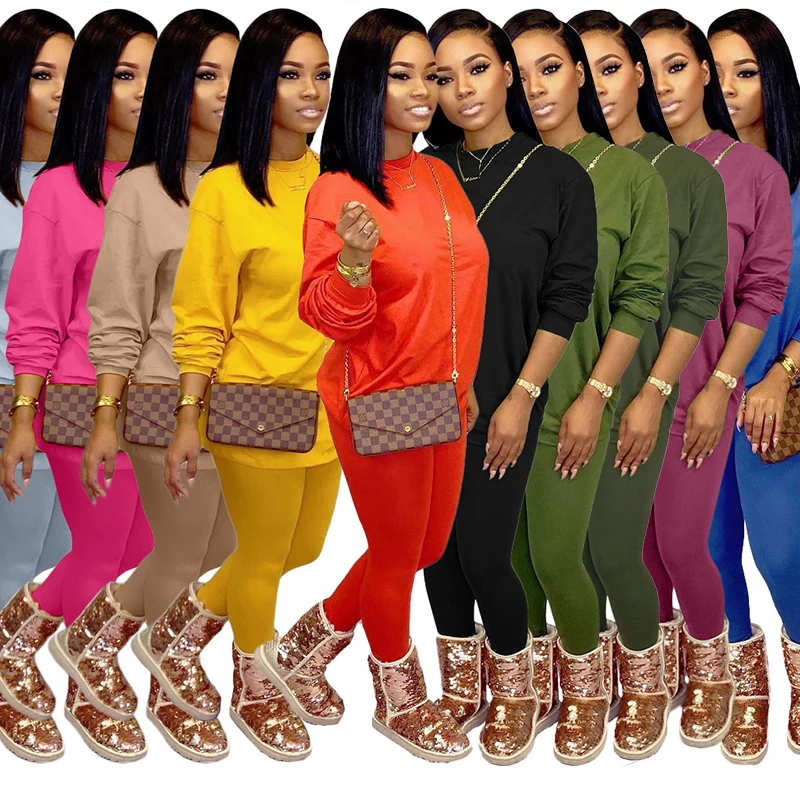 

spring and fall Women Clothing elasticity casual Two Pieces suit woman pullover sweatshirt Sweatpants Joggers Pants set, Gray,light blue,dark gray