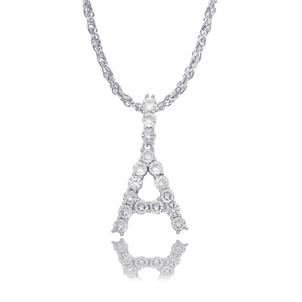 

Lced Out Hip Hop Jewelry Diamond Initial Bubble Rhinestone Letter Custom Necklace Pendant Gold And Silver Necklace for Girls Men, Gold , silver