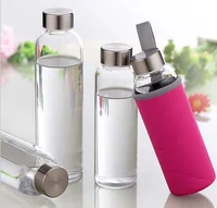 

Deserve Glass Water Bottle Sport With Portable Stainless Steel Lid