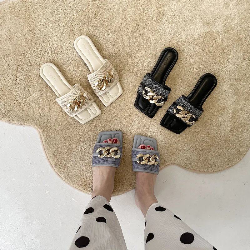 

Wholesale Sandal Ladies Outdoor Slippers Flat Beach Fashion Slippers, Customized color