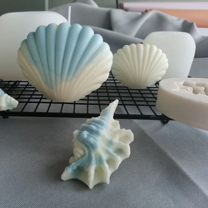 

Seashell Candle Making Mold 3D Scallop Shaped DIY Craft Fondants Molds