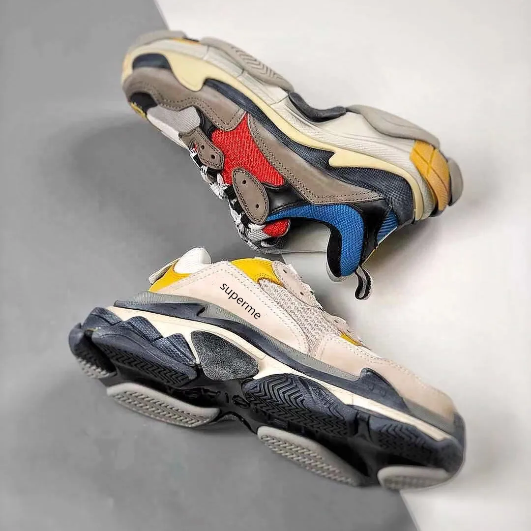 

2020 Hot Selling New Design fashion trend balencia triple s high quality Men genuine leather balanciaga sneaker