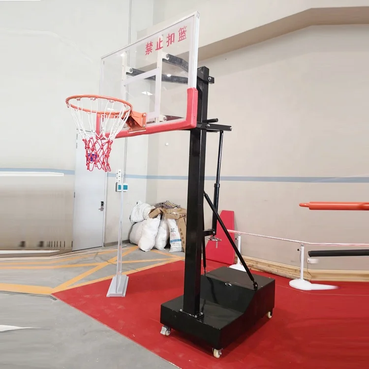 Adjustable Basketball Hoop Standard Basket Ball Hoop With Tempered Glass Backboard 