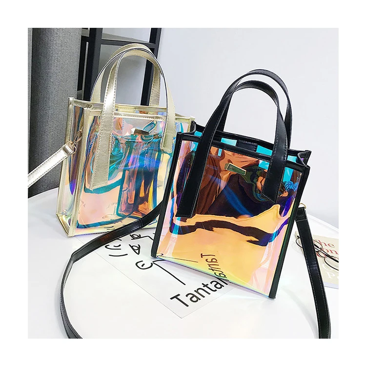 

Iridescent Transparent PVC 2 PCS Crossbody Shoulder Bag Women Handbag