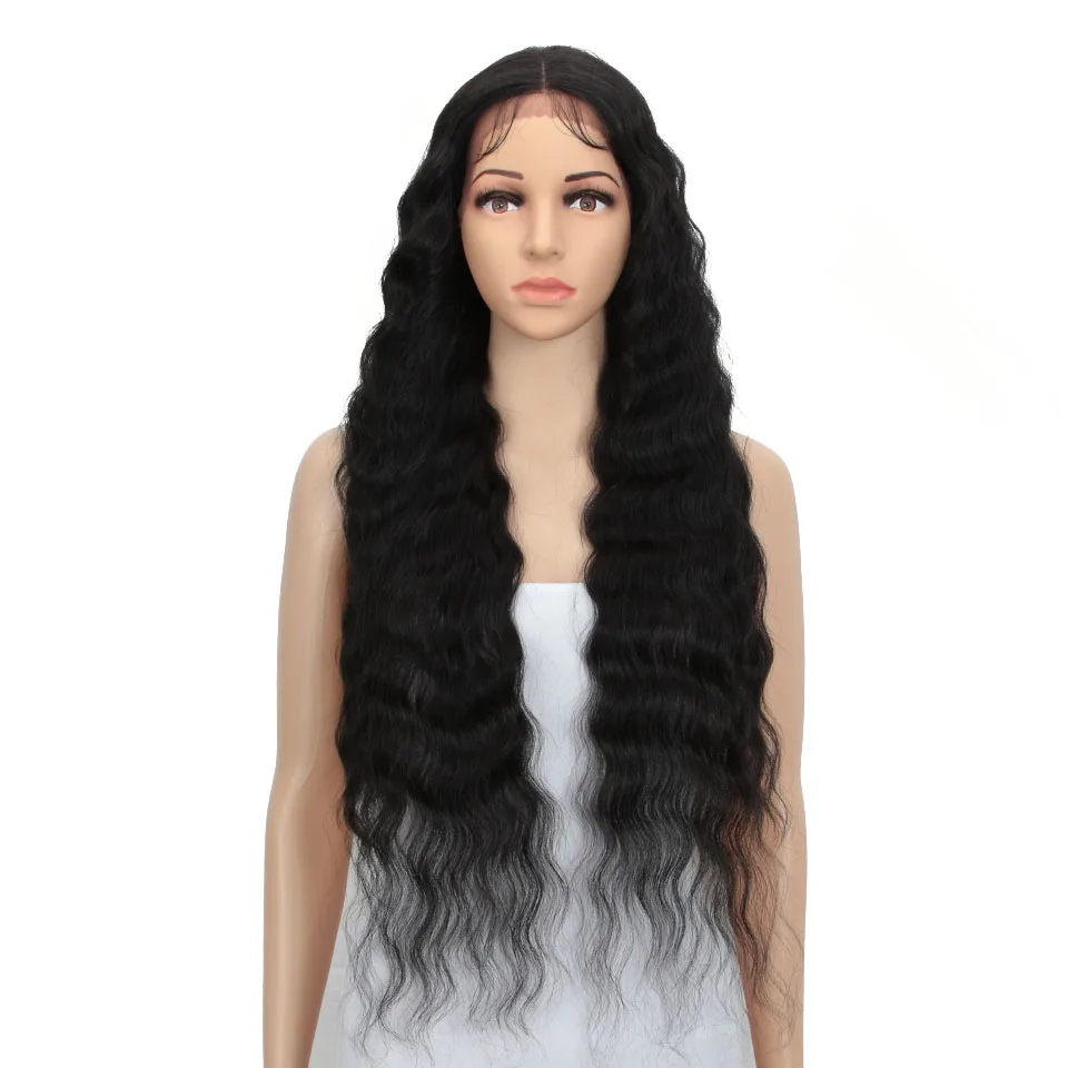 

30 Inch Long Wavy Wig Ombre Blonde Wig For Black Woman Cosplay Wig Synthetic Lace Front