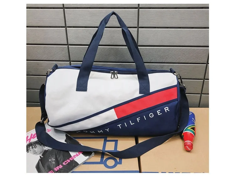 

Promotional best selling girls weekend gym duffel bag with shoes compartment outdoor travel bag for women overnight bag, Blue/red/pink