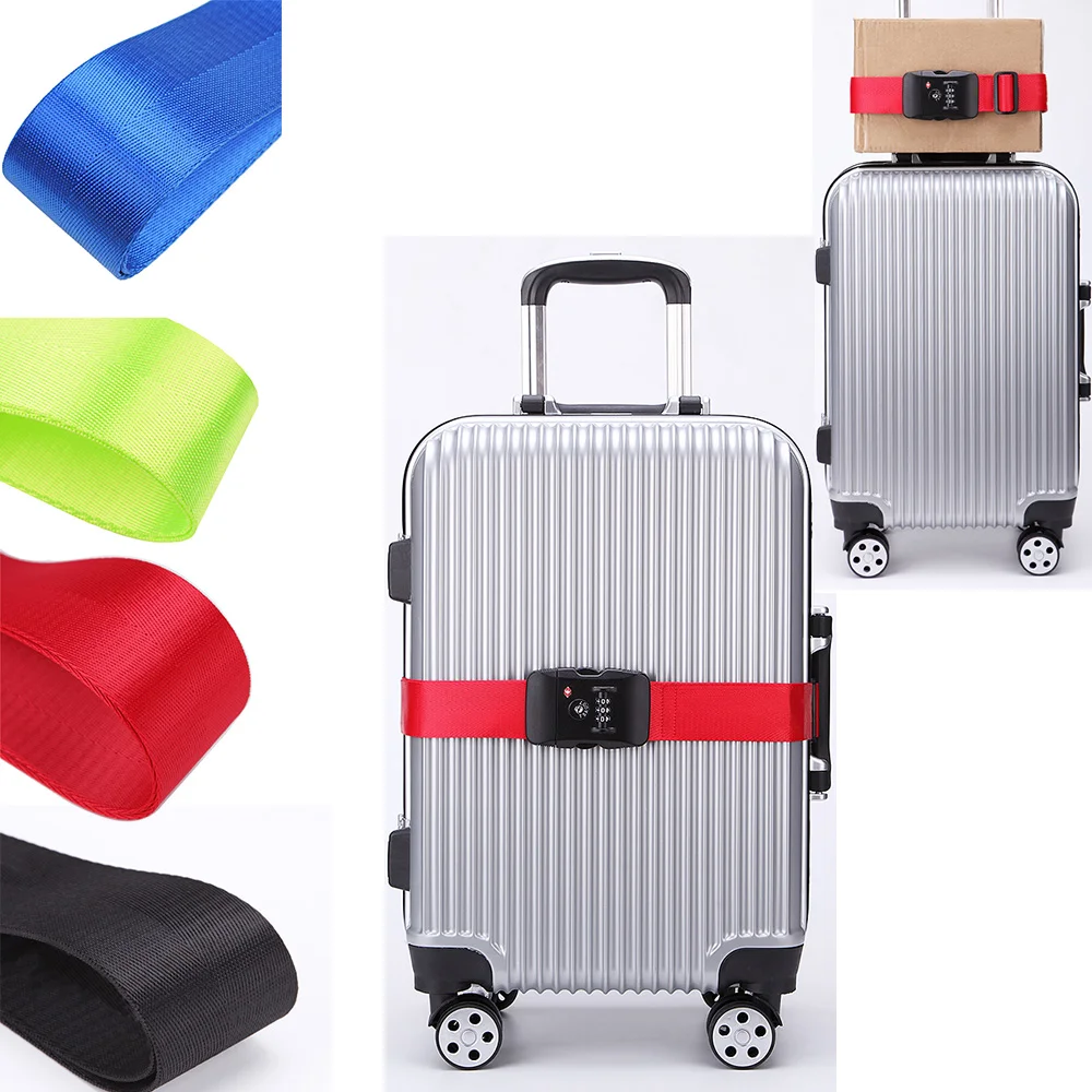 

Custom Logo TSA Lock Suitcase Bag Nylon Strap Personalised Luggage Belt