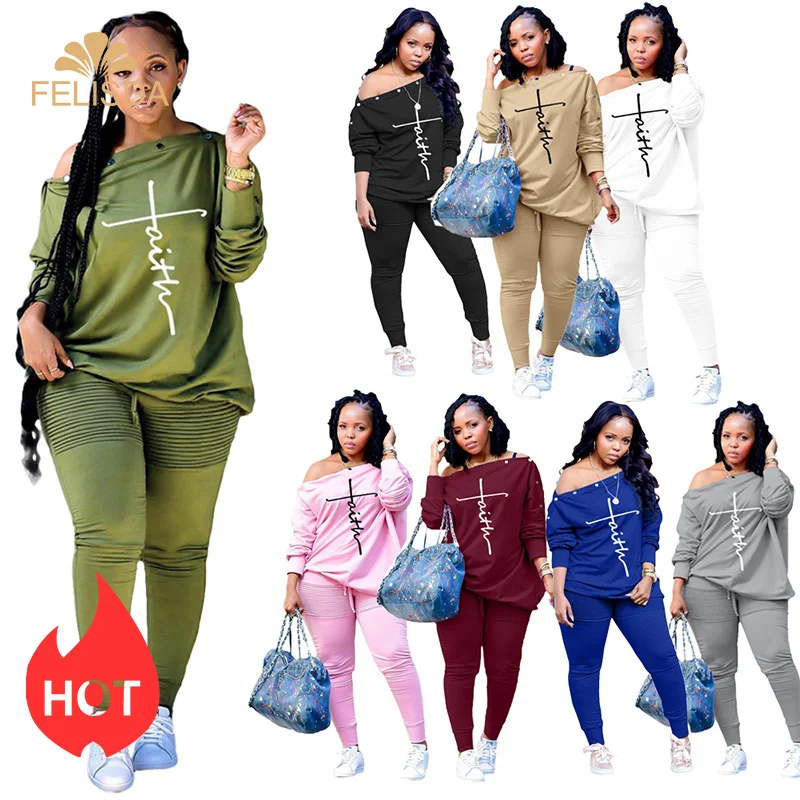 

Printed 4xl Plus Size Clothing Women Two Piece Set Tracksuit One Shoulder T Shirts Pleated Trousers Suits 2 Piece Pants Set