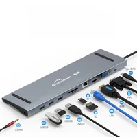 

Blueendless BS HC101 aluminum usb c hub 10 in 1 aluminum type c hub adapter 10 port usb 3.0 hub for pc