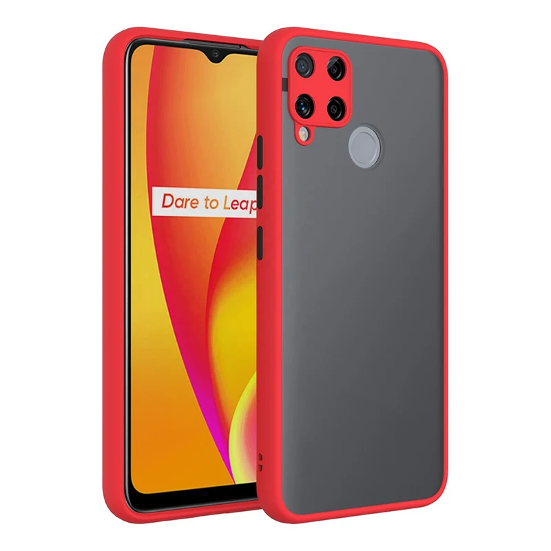 

Matte PC TPU Back Cover Hard PC Soft TPU Cell Phone Case For OPPO Realme C15 C11 6 Pro Y20, Black,red,dark blue,green,dark green,rose gold,silver,customized