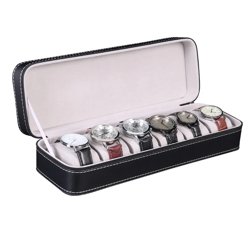 

Watches Boxes For Display 6 Slots Watch Organizer Box Display Watch Storage Case Display Box, Black color