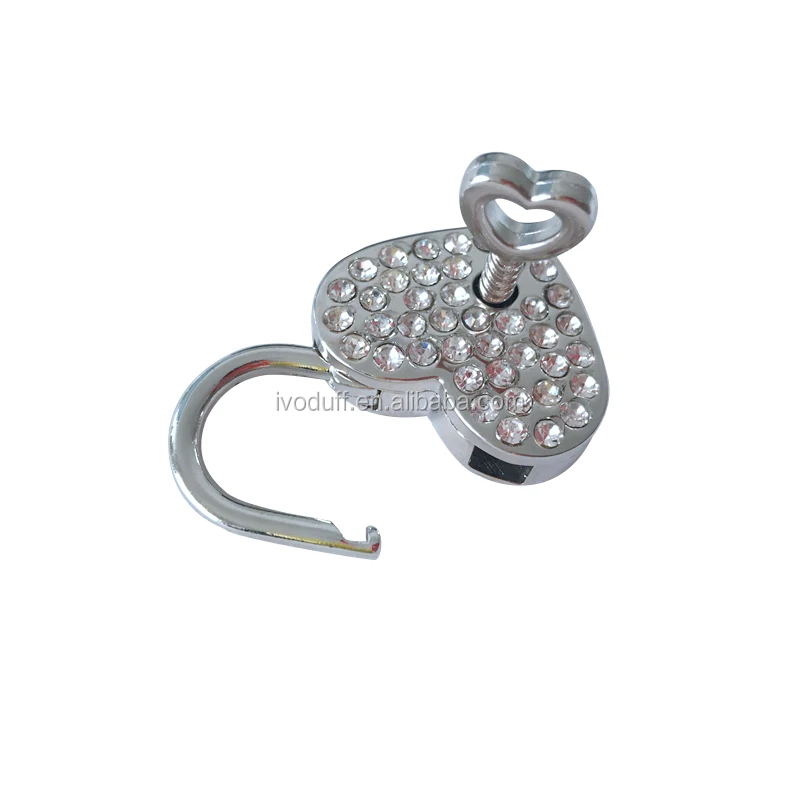 

padlock Vintage Heart Shaped Rhinestone hole Padlock and Key for Valentine's Day Gift and Wedding Favor, Nickle