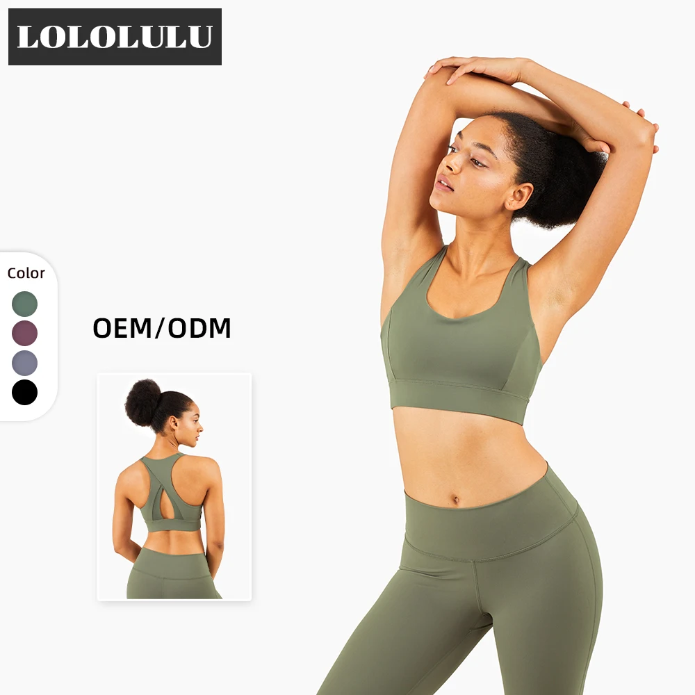

LOLOLULU Women Removable Pads Comfort Custom Made Private Label Women Yoga Bra