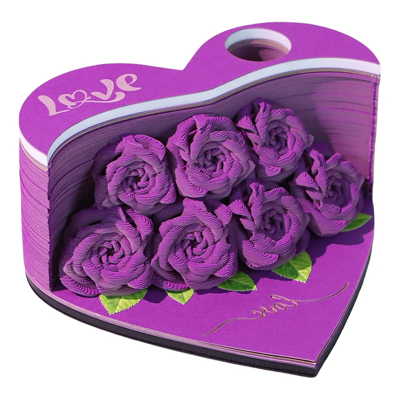 2026 Handmade Paper Crafts 3D Memo Pad Bouquet Roses 156 Sheets Custom Brand Unique Christmas Valentine's Wedding Gifts