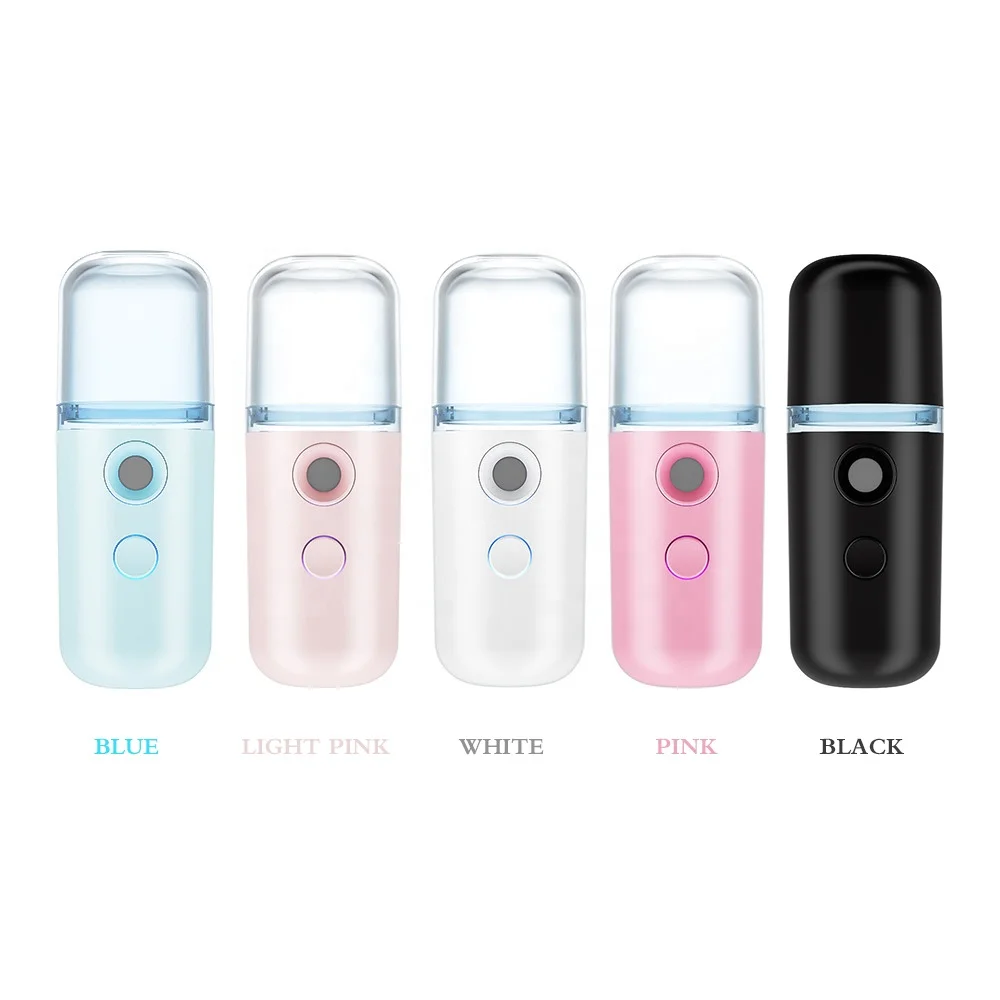 

30ml portable Handheld Skin Care Device pocket mini nano mist spray, for alcohol multi-use electric sprayer bottle, White, pink