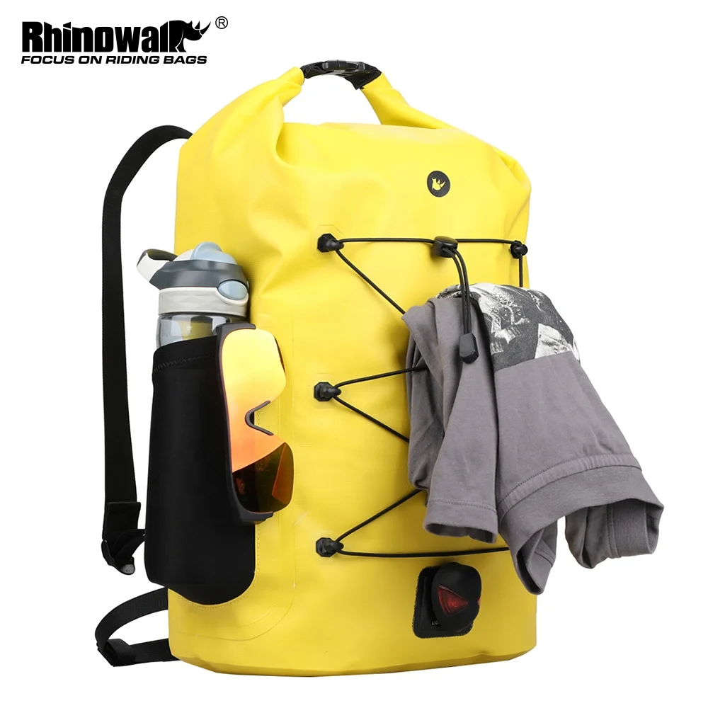 

Rhinowalk Premium Waterproof Bag Rucksack Waterproof Dry Bag Backpack Heavy Duty Roll-Top Closure and Cushioned Padded Back Pane, Black;yellow;grey