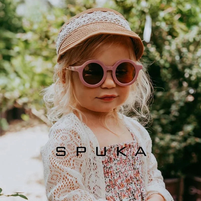 

SPUKA Kids Round UV Glasses Fashion Children Retro Sunglasses A04, Picture