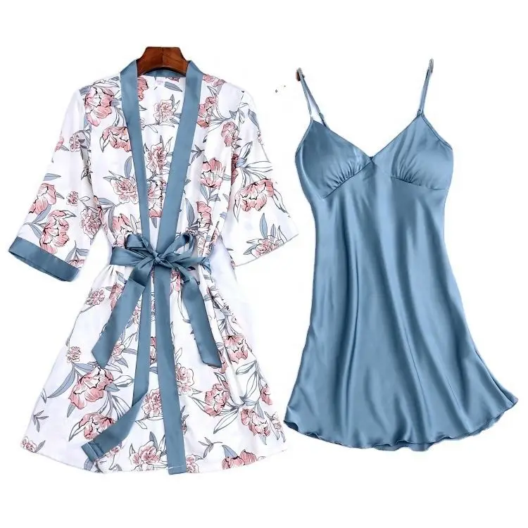 

Jersan Popular Wholesale soft comfortable ladies 2 pieces pyjamas women's sleepwear robe set