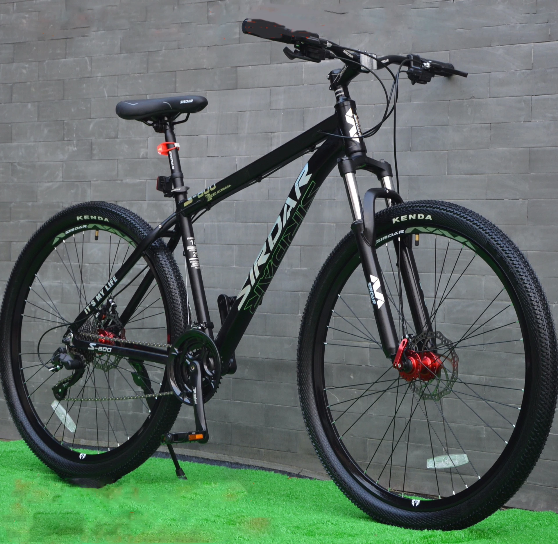 

27.5" wholesale MTB mountain bicycle 26"bicicleta MTB bicycle aluminum alloy rim frame handbar fork suspension bike, Black/red