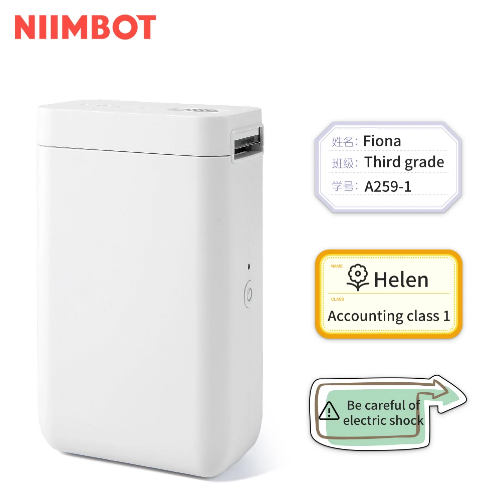 

NiiMbot Name sticker Label Maker 1 inch 25mm Thermal Barcode Label Printer Fast Printing machine D101, White