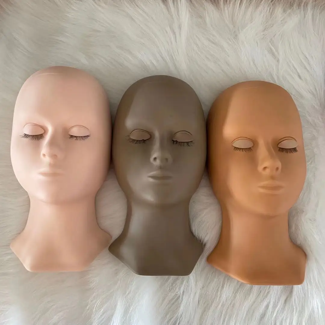 

2021 trend Eyelashes Extension Tools Silicone Head Mannequin Removable Eyes Beauty Salon Learner Practice Head Model