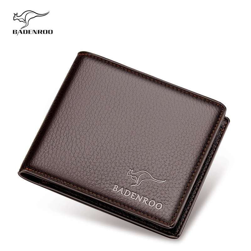 

2021 fashionable sublimation comfortable small mens leather wallets carteras billetera portefeuille dompet wallet for man, Black/brown