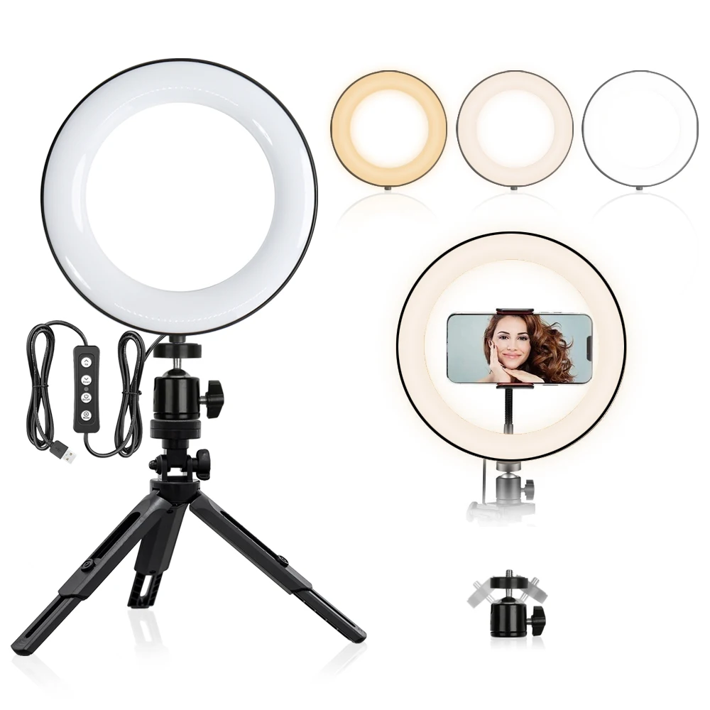 

10 inch LED Ring Light Dimming Ring Light 3200K-5600K Photography Makeup Ring Light Lamp