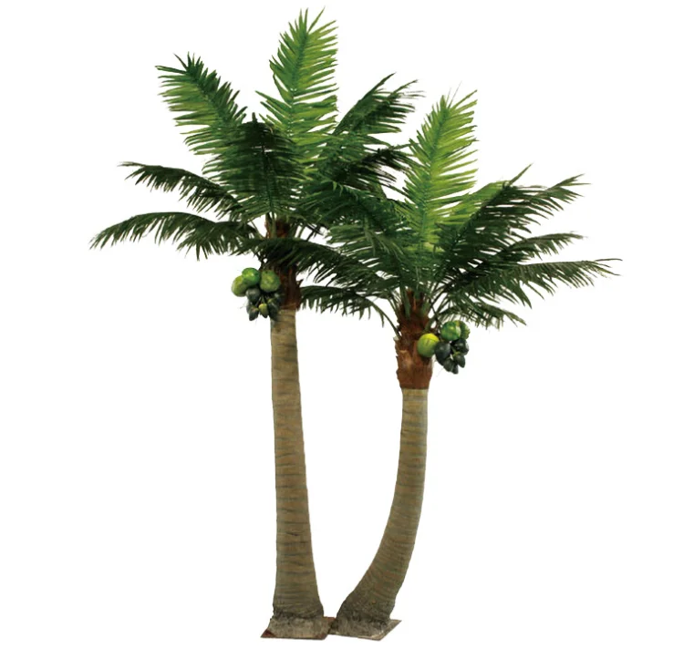 

China factory Hot sale customize height indoor artificial fiberglass coconut tree for landscaping