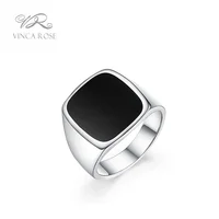 

high quality factory wholesale 925 sterling silver jewelry black onyx stone signet men ring