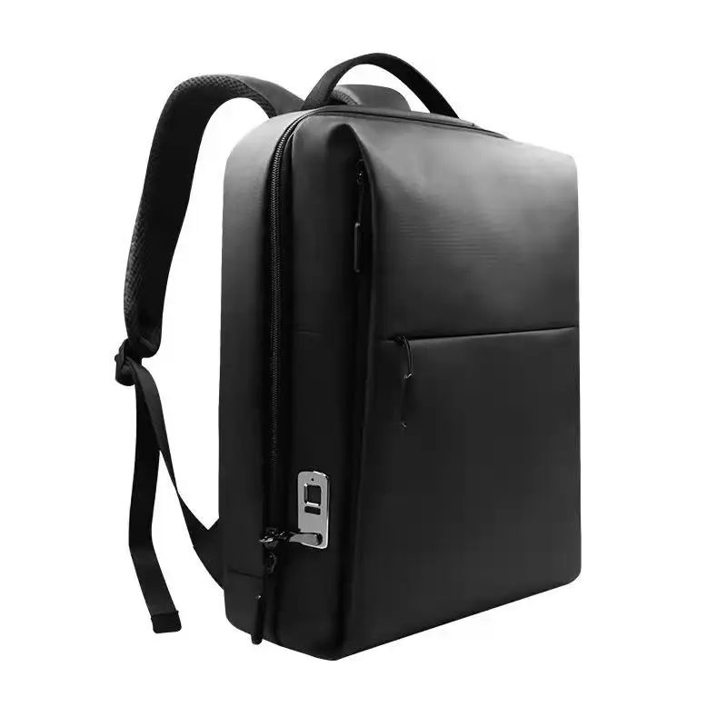 

Wholesale price USB charging school backpacks fingerprint anti-theft lock zipper laptop backpack lock with fingerprint lock, Black